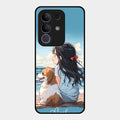Girl With Dog Glossy Metal Case Cover For Vivo T4X 5G