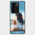 Girl With Dog Glossy Metal Case Cover For Vivo V27 5G