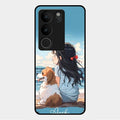 Girl With Dog Glossy Metal Case Cover For Vivo V29 5G