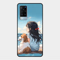 Girl With Dog Glossy Metal Case Cover For Vivo X60 5G