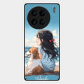 Girl With Dog Glossy Metal Case Cover For Vivo X90 Pro 5G