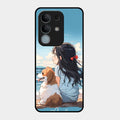 Girl With Dog Glossy Metal Case Cover For Vivo Y31 Pro 5G