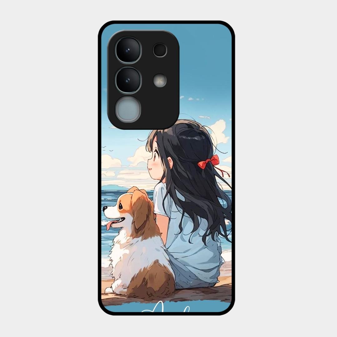 Girl With Dog Glossy Metal Case Cover For Vivo Y31 Pro 5G