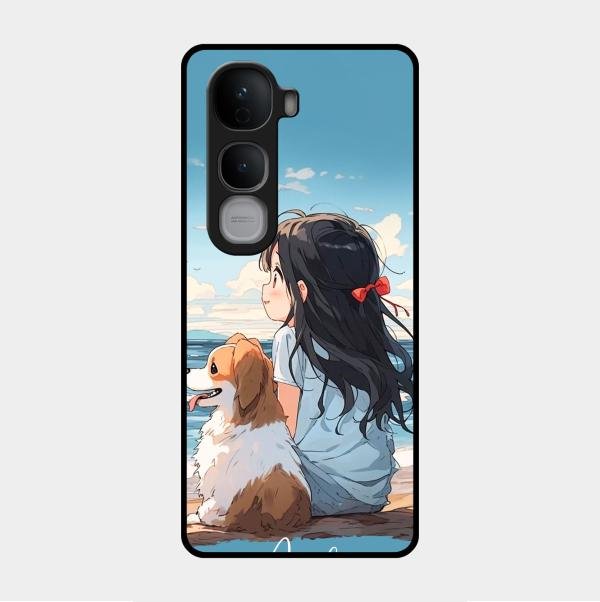 Girl With Dog Glossy Metal Case Cover For Vivo Y400 Pro 5G