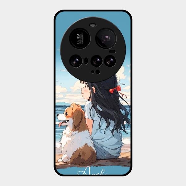 Girl With Dog Glossy Metal Case Cover For Xiaomi 15 Ultra 5G