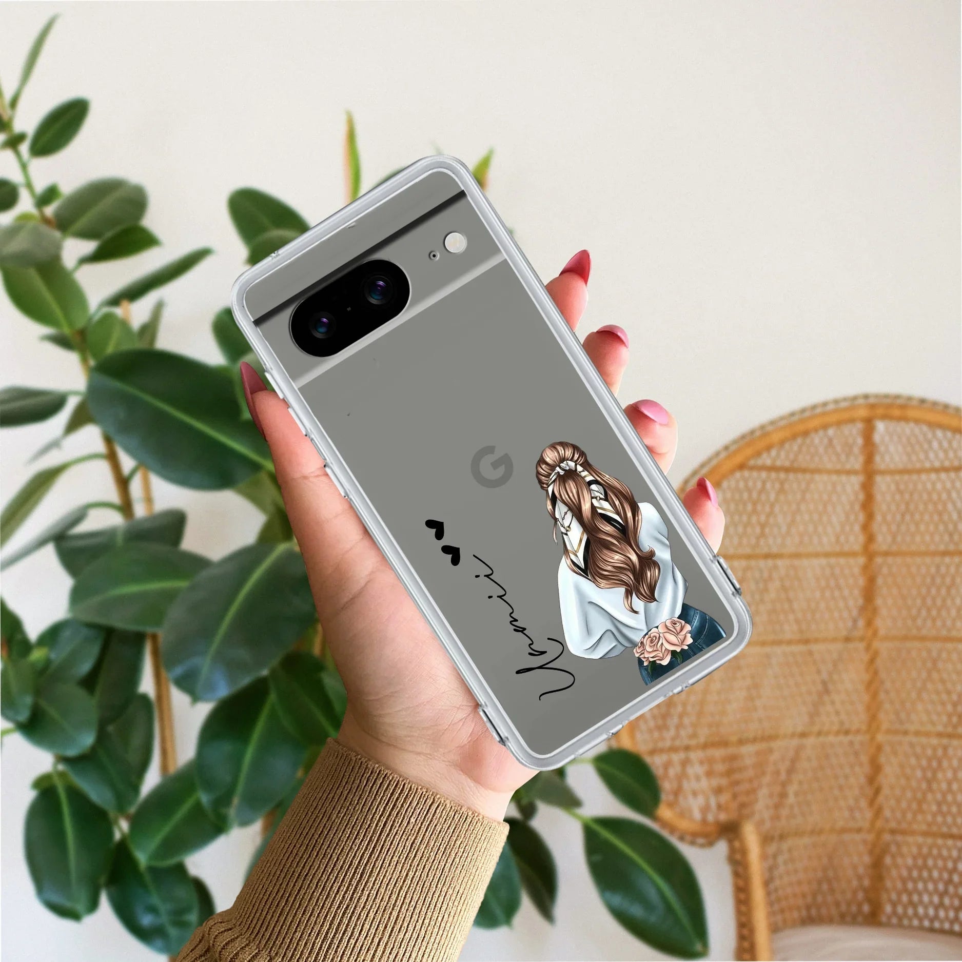 Girl With Flower Customize Transparent Silicon Case For Google - ShopOnCliQ