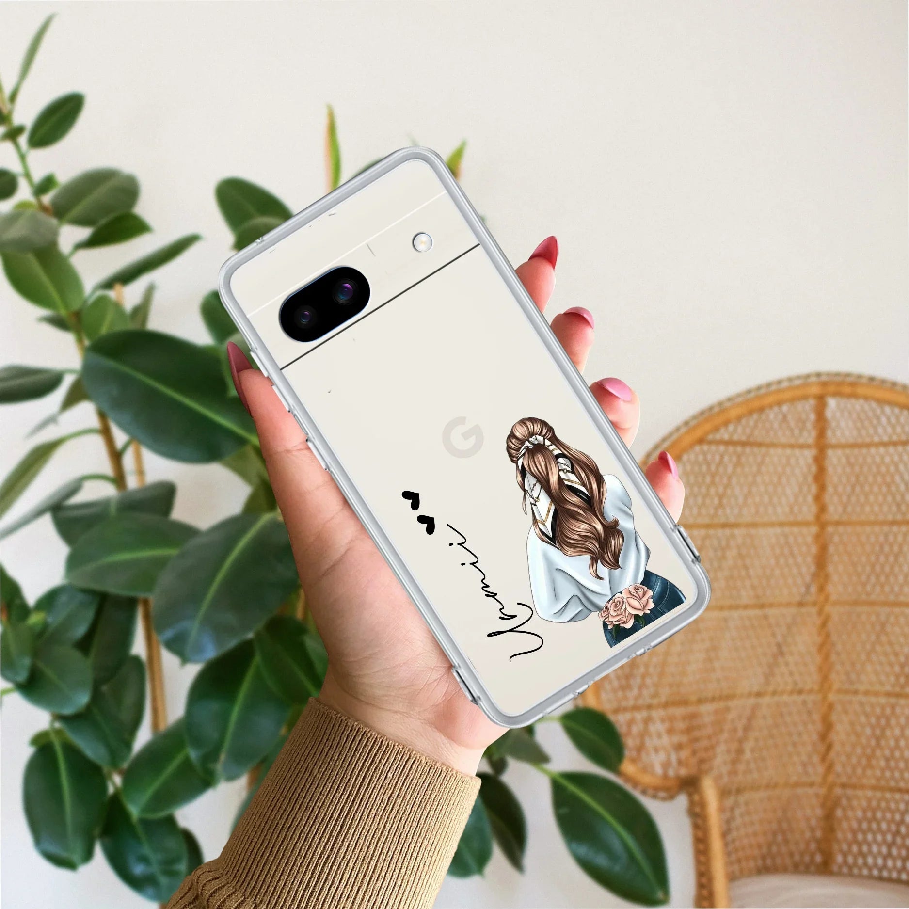 Girl With Flower Customize Transparent Silicon Case For Google - ShopOnCliQ