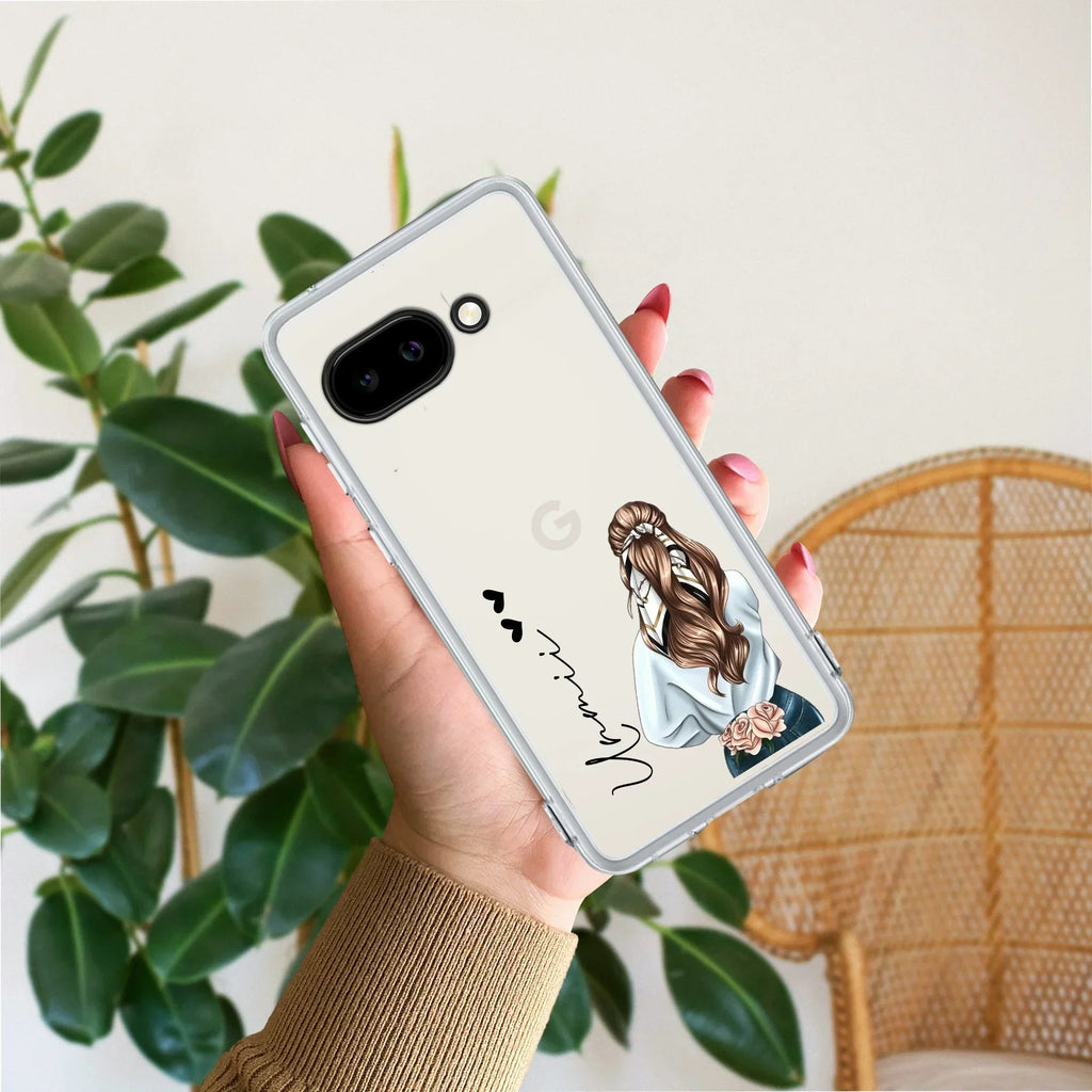 Girl With Flower Customize Anti Yellow Case For Google Pixel 10a 5G