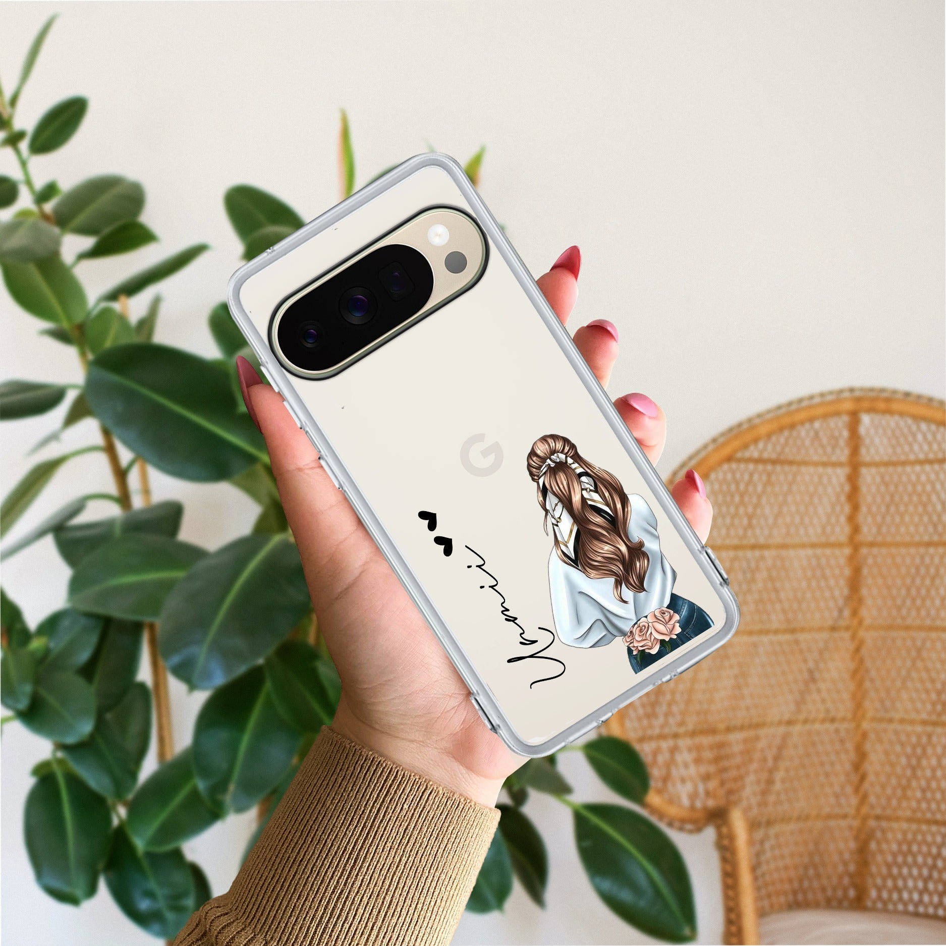 Girl With Flower Customize Anti Yellow Case For Google Pixel 10 Pro