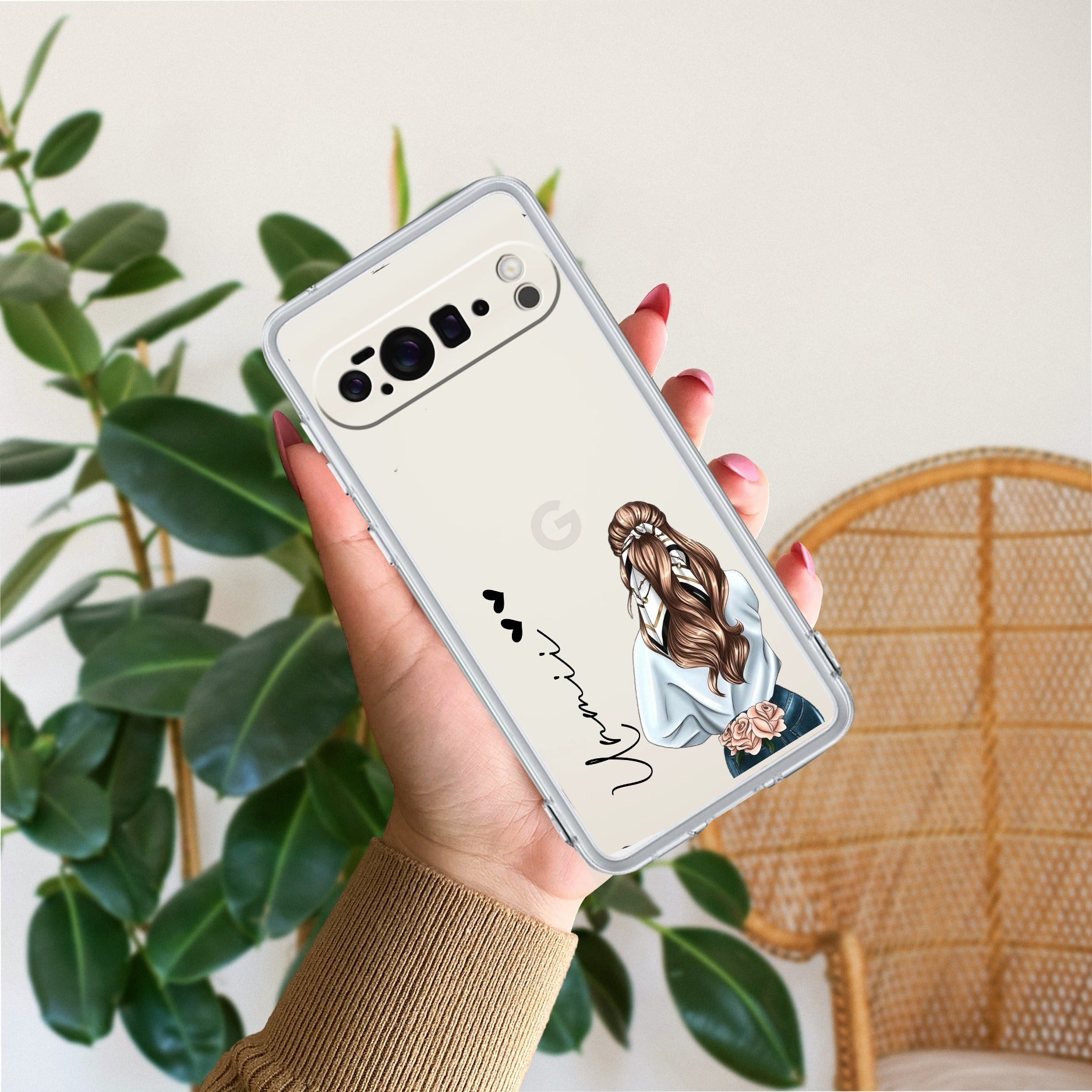 Girl With Flower Customize Transparent Silicon Case For Google - ShopOnCliQ