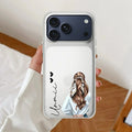 Girl With Flower Customize Transparent Silicon Case For iPhone 17 Pro