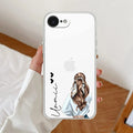 Girl With Flower Customize Anti Yellow Clear Case For iPhone 17e