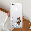 Girl With Flower Customize Transparent Silicon Case For iPhone 7 / iPhone 8 / iPhone Se 2020