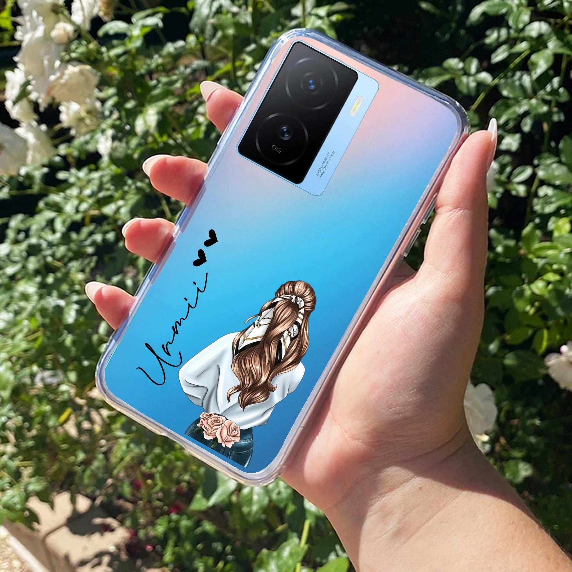 Girl With Flower Customize Transparent Silicon Case For iQOO Neo 10R 5G