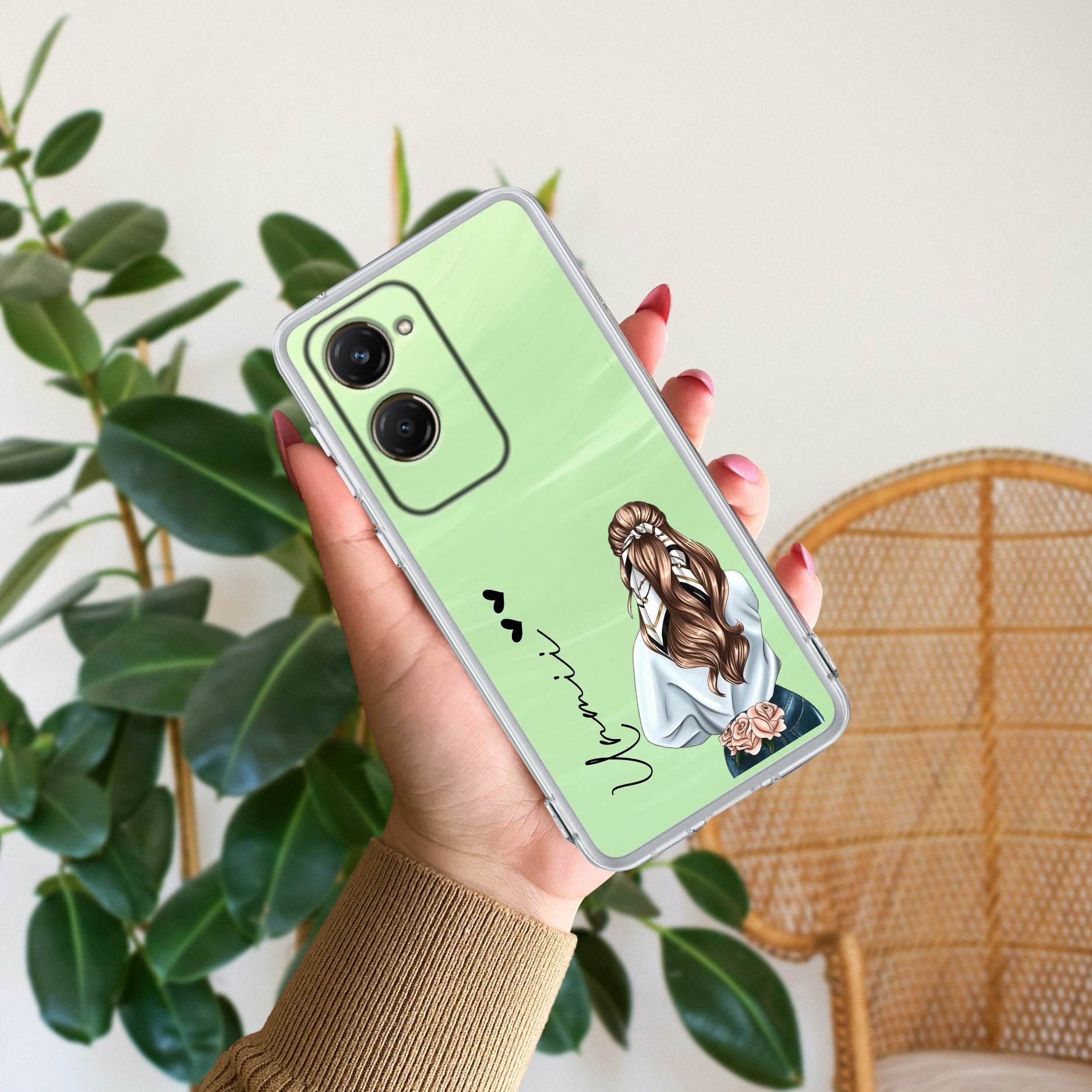Girl With Flower Customize Transparent Silicon Case For Vivo