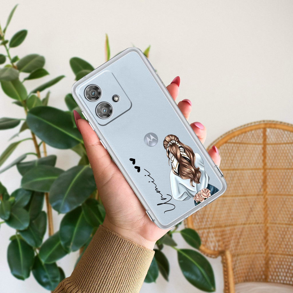 Girl With Flower Customize Anti Yellow Case For Motorola Edge 40 Neo 5G