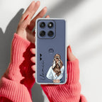 Girl With Flower Customize Transparent Silicon Case For Motorola