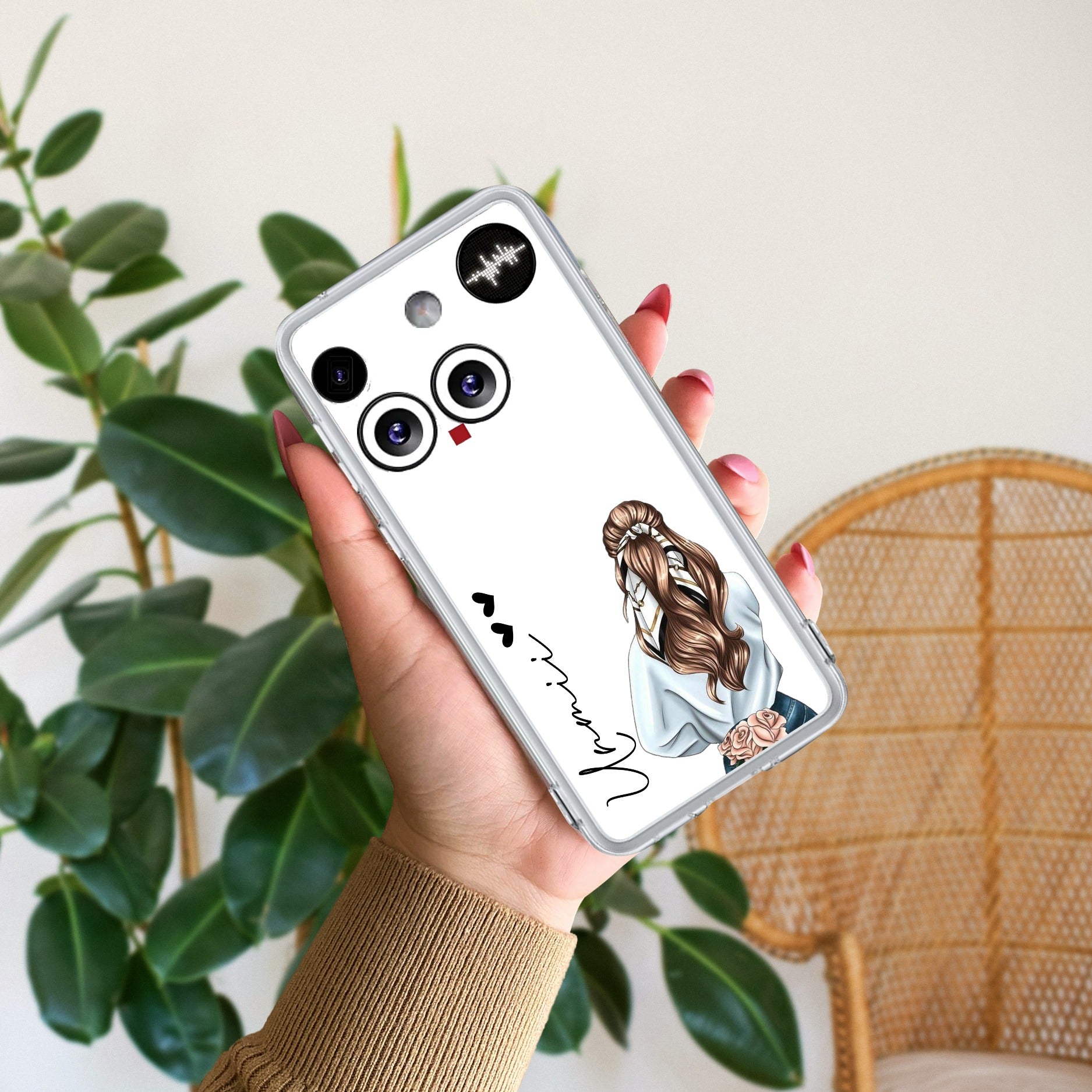 Girl With Flower Customize Anti Yellow Case For Nothing Phone 3