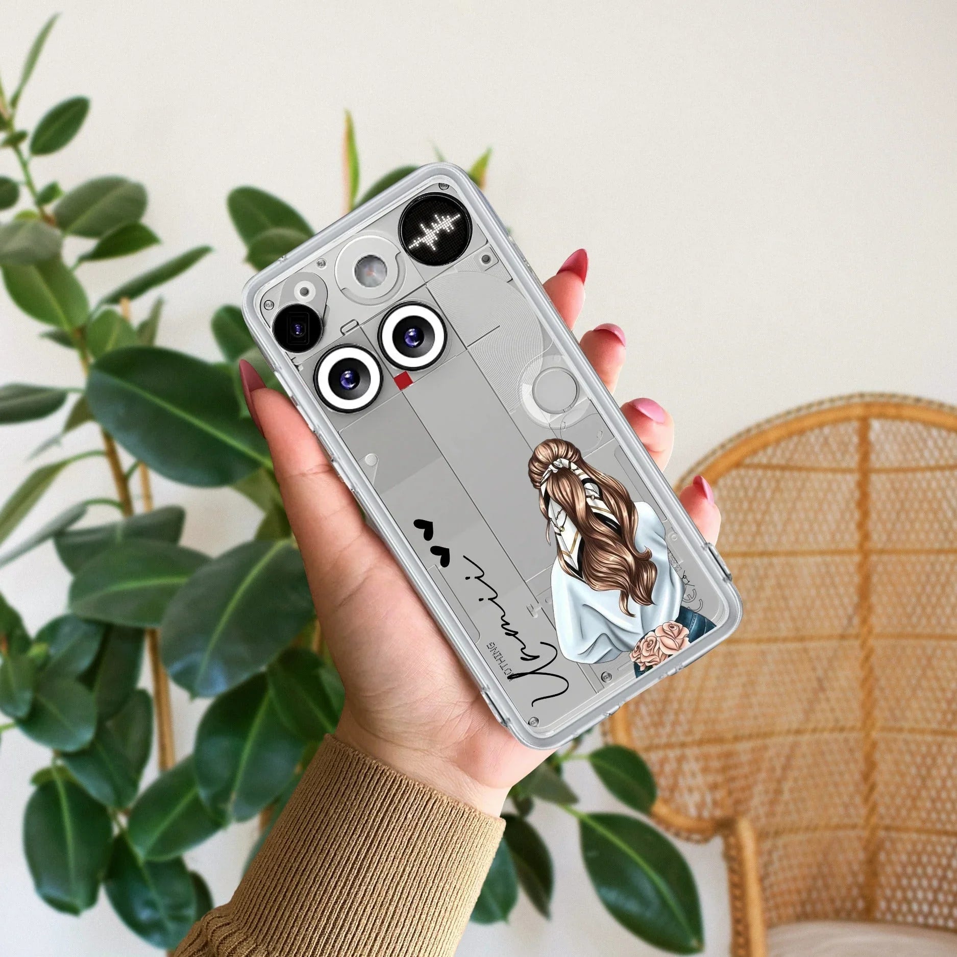 Girl With Flower Customize Transparent Silicon Case For Nothing - ShopOnCliQ