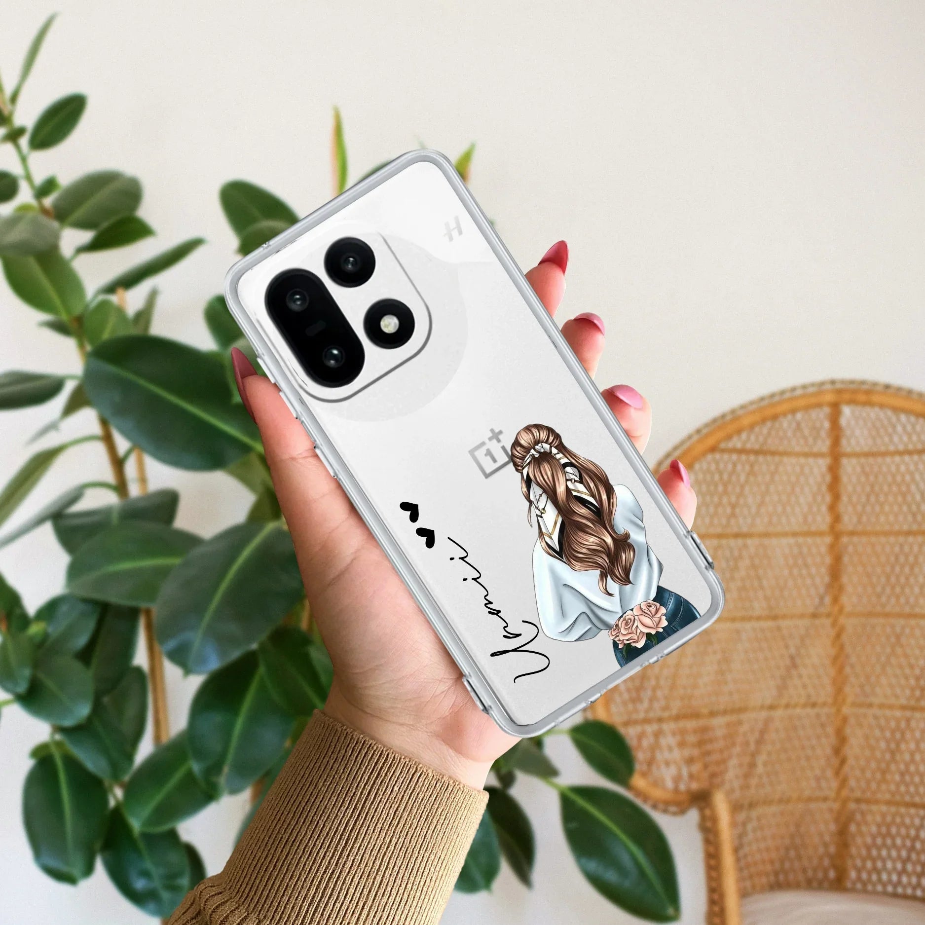 Girl With Flower Customize Transparent Silicon Case For OnePlus - ShopOnCliQ