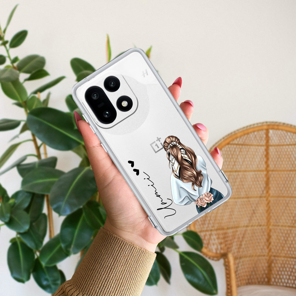 Girl With Flower Customize Anti Yellow Case For OnePlus 15 5G