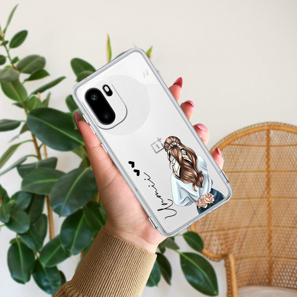 Girl With Flower Customize Anti Yellow Case For OnePlus 15R 5G