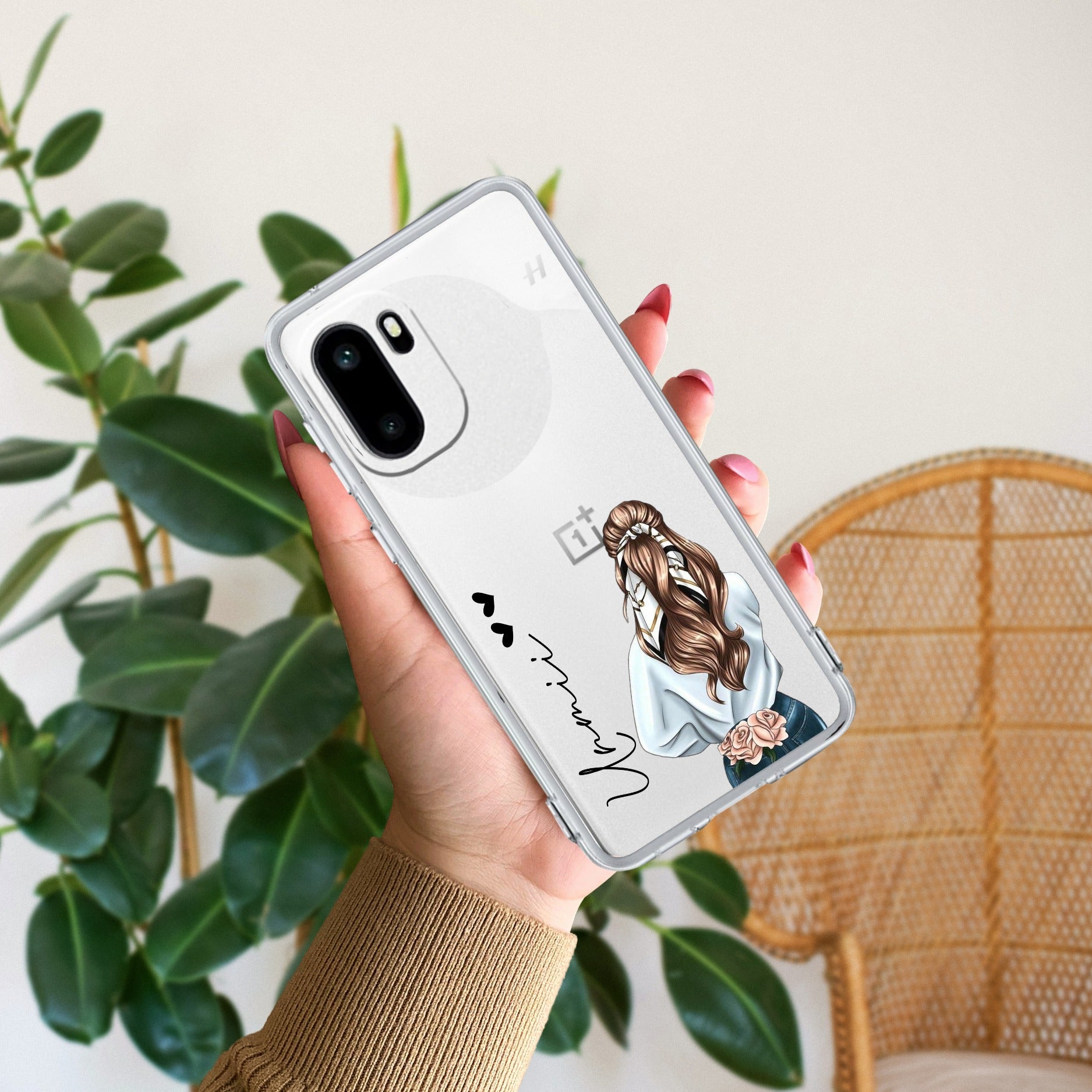 Girl With Flower Customize Anti Yellow Case For OnePlus 15R 5G