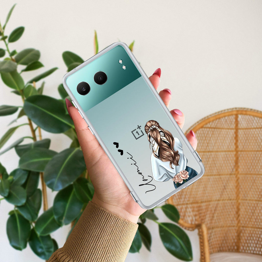 Girl With Flower Customize Anti Yellow Case For OnePlus Nord 4 5G