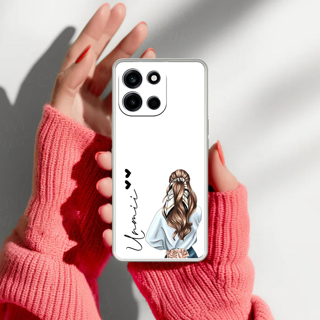 Girl With Flower Customize Anti Yellow Case For OnePlus Nord 6 5G