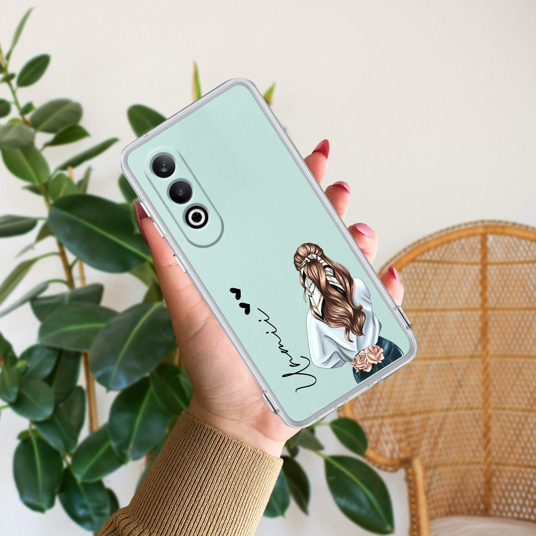 Girl With Flower Customize Anti Yellow Case For OnePlus Nord CE 4 5G