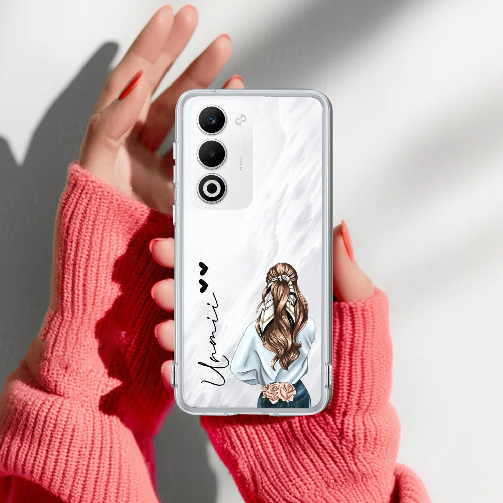 Girl With Flower Customize Anti Yellow Case For Oppo A5 5G