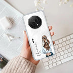 Girl With Flower Customize Transparent Silicon Case For Oppo F29 Pro 5G