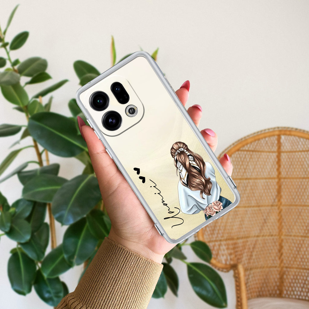 Girl With Flower Customize Anti Yellow Case For Oppo Find X9 5G