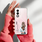 Girl With Flower Customize Transparent Silicon Case For Oppo F27 5G
