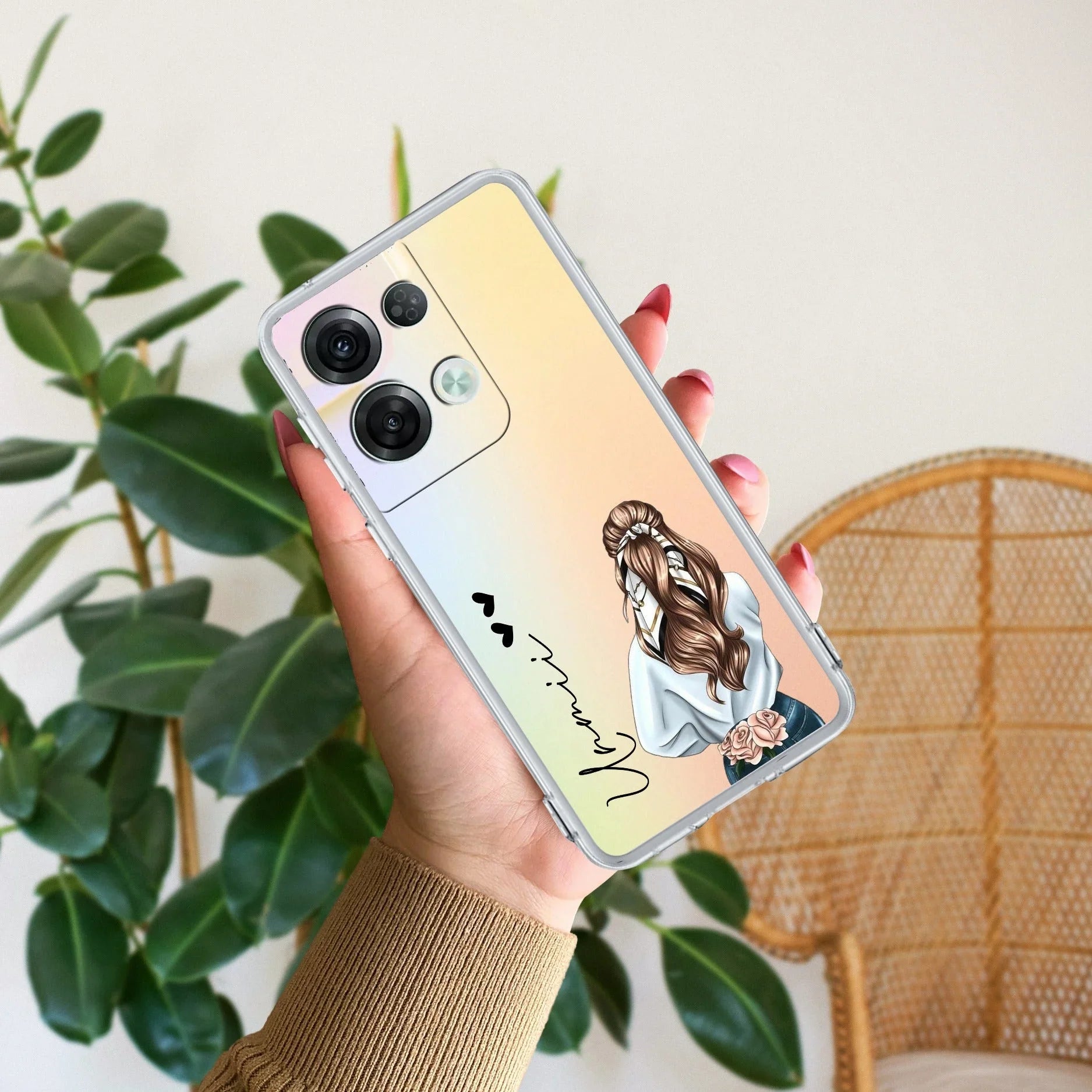 Girl With Flower Customize Transparent Silicon Case For Oppo - ShopOnCliQ