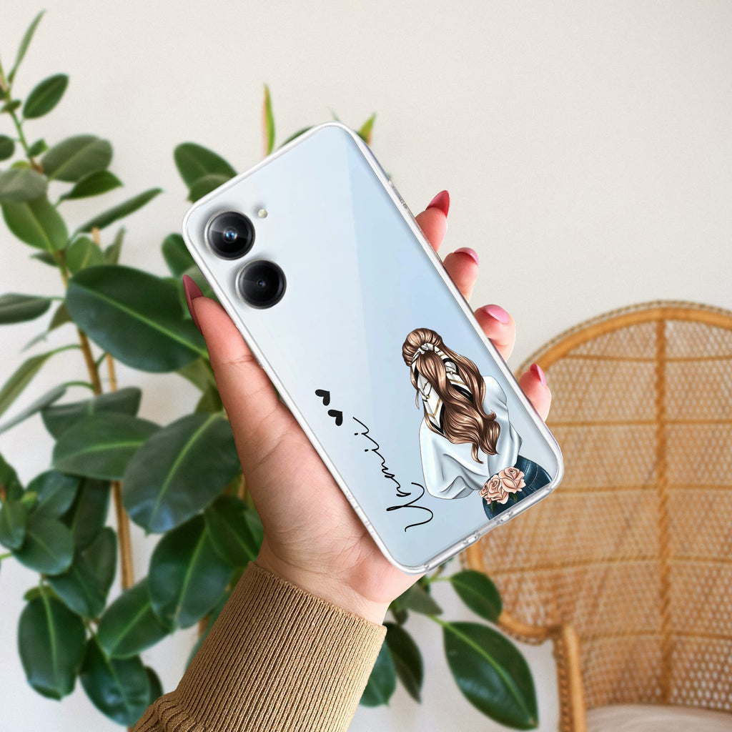 Girl With Flower Customize Anti Yelllow Case For Realme 10 Pro 5G
