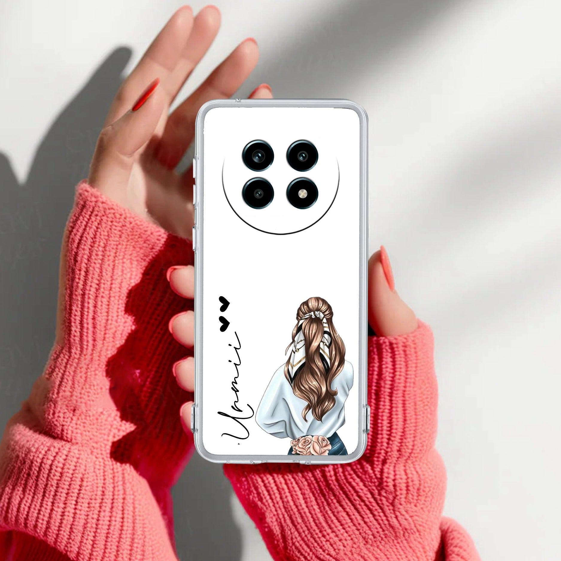 Girl With Flower Customize Anti Yelllow Case For Realme 14 Pro Lite 5G
