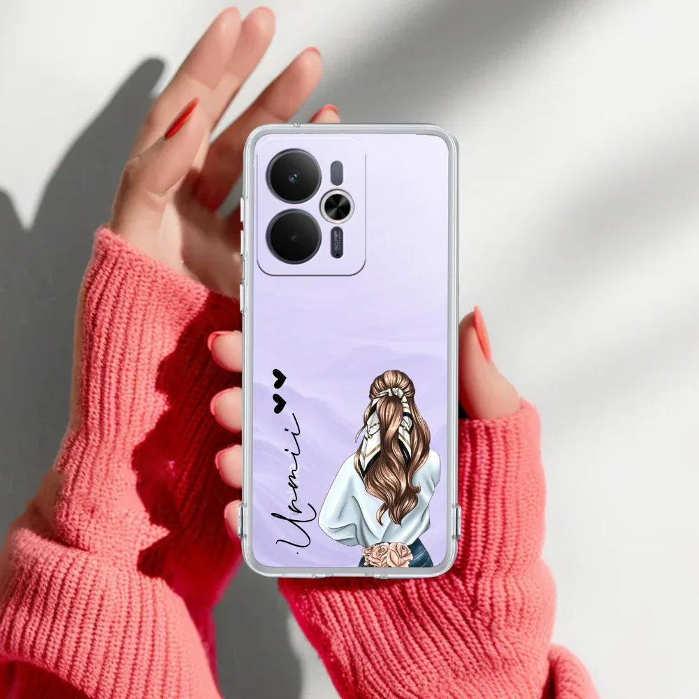 Girl With Flower Customize Transparent Silicon Case For Realme/Narzo - ShopOnCliQ