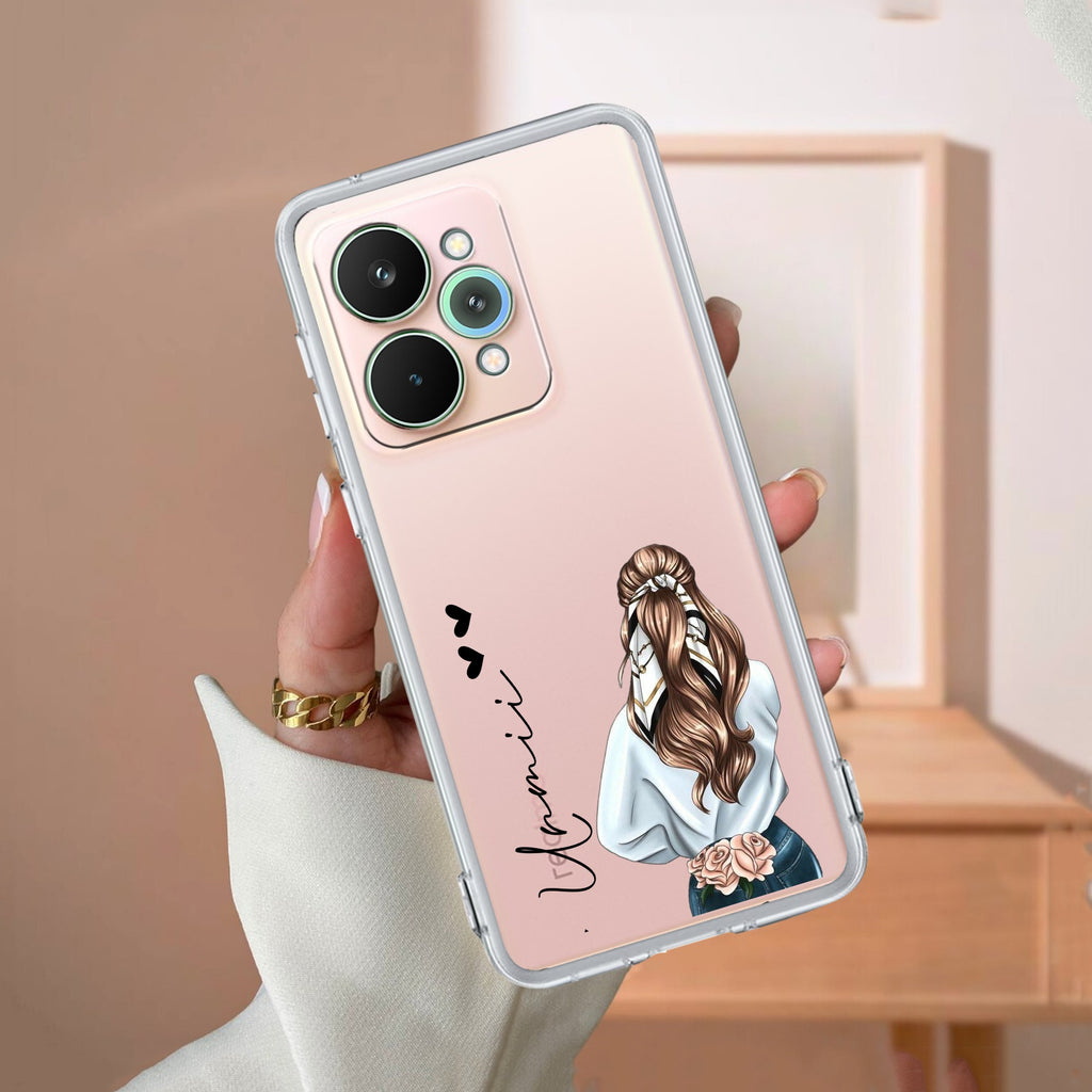 Girl With Flower Customize Anti Yellow Case For Realme 15 Pro 5G
