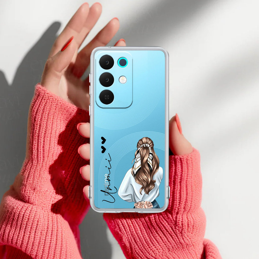 Girl With Flower Customize Anti Yelllow Case For Realme 15X 5G