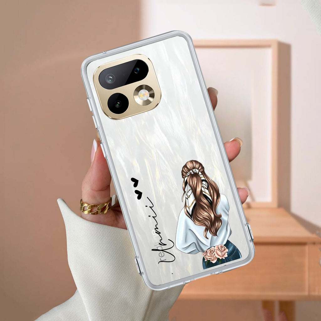 Girl With Flower Customize Transparent Silicon Case For Realme/Narzo - ShopOnCliQ