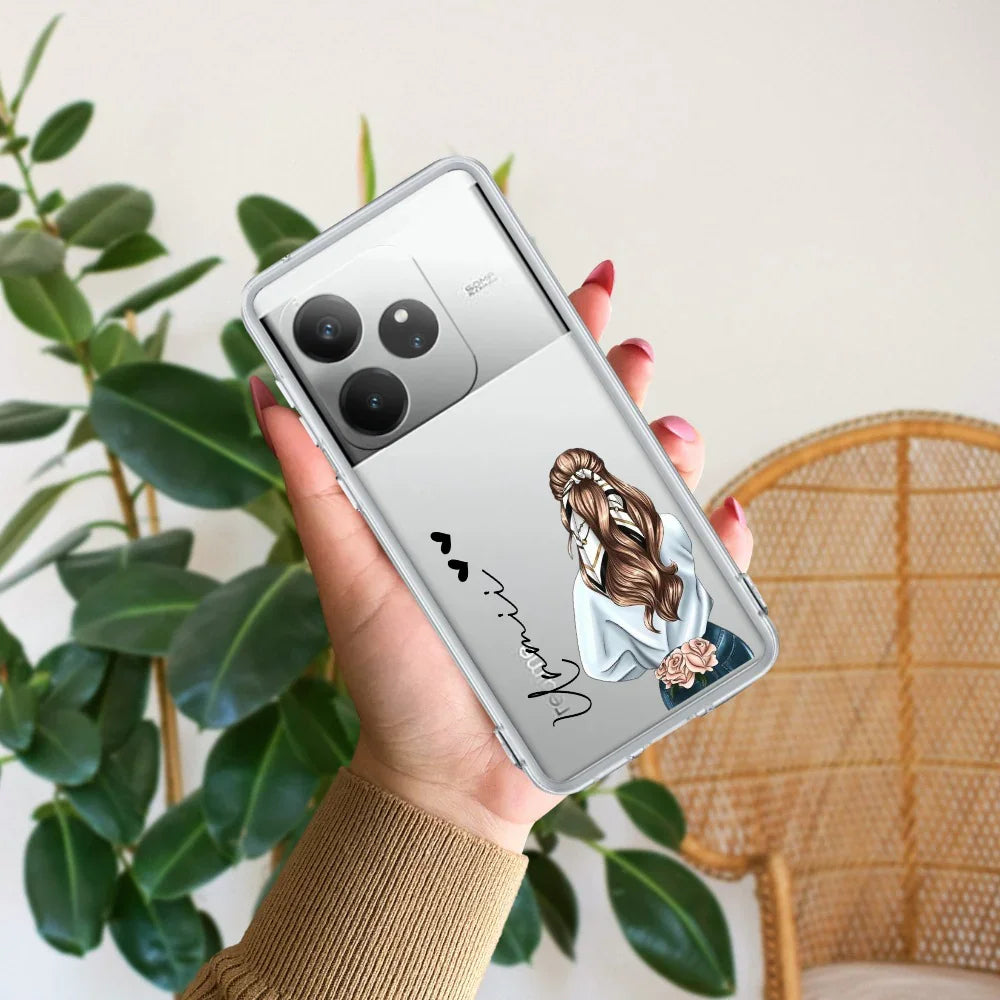 Girl With Flower Customize Transparent Silicon Case For Realme/Narzo - ShopOnCliQ