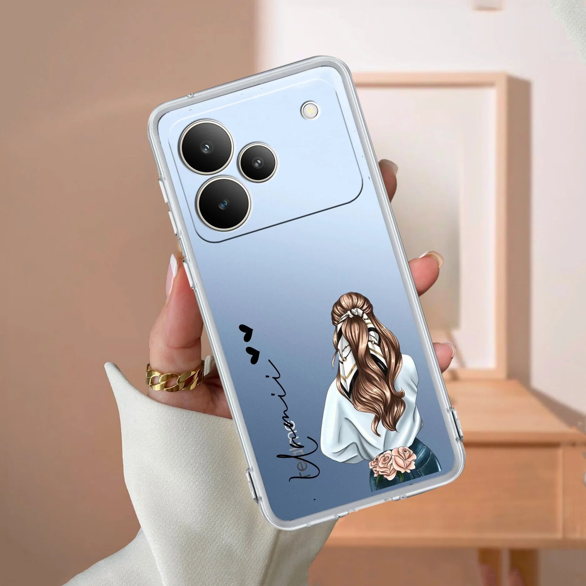 Girl With Flower Customize Transparent Silicon Case For Realme/Narzo - ShopOnCliQ