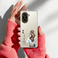Girl With Flower Customize Transparent Silicon Case For Redmi 13 5G