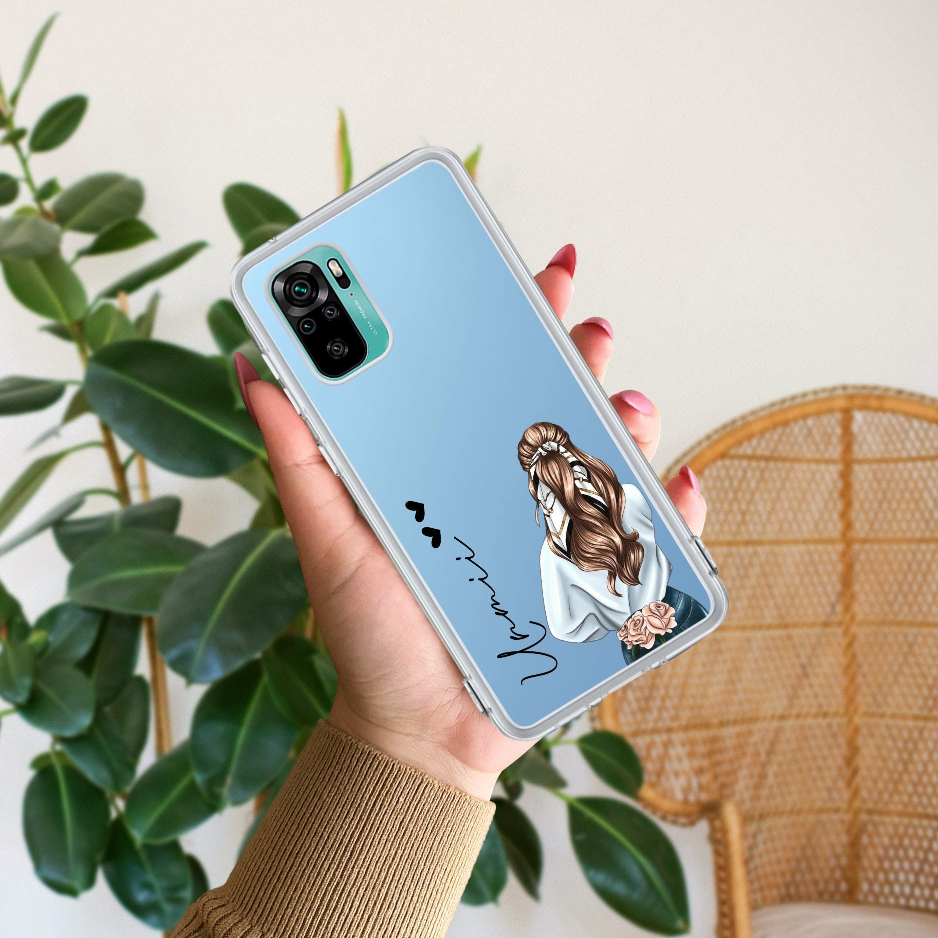 Girl With Flower Customize Transparent Silicon Case For Redmi/Xiaomi