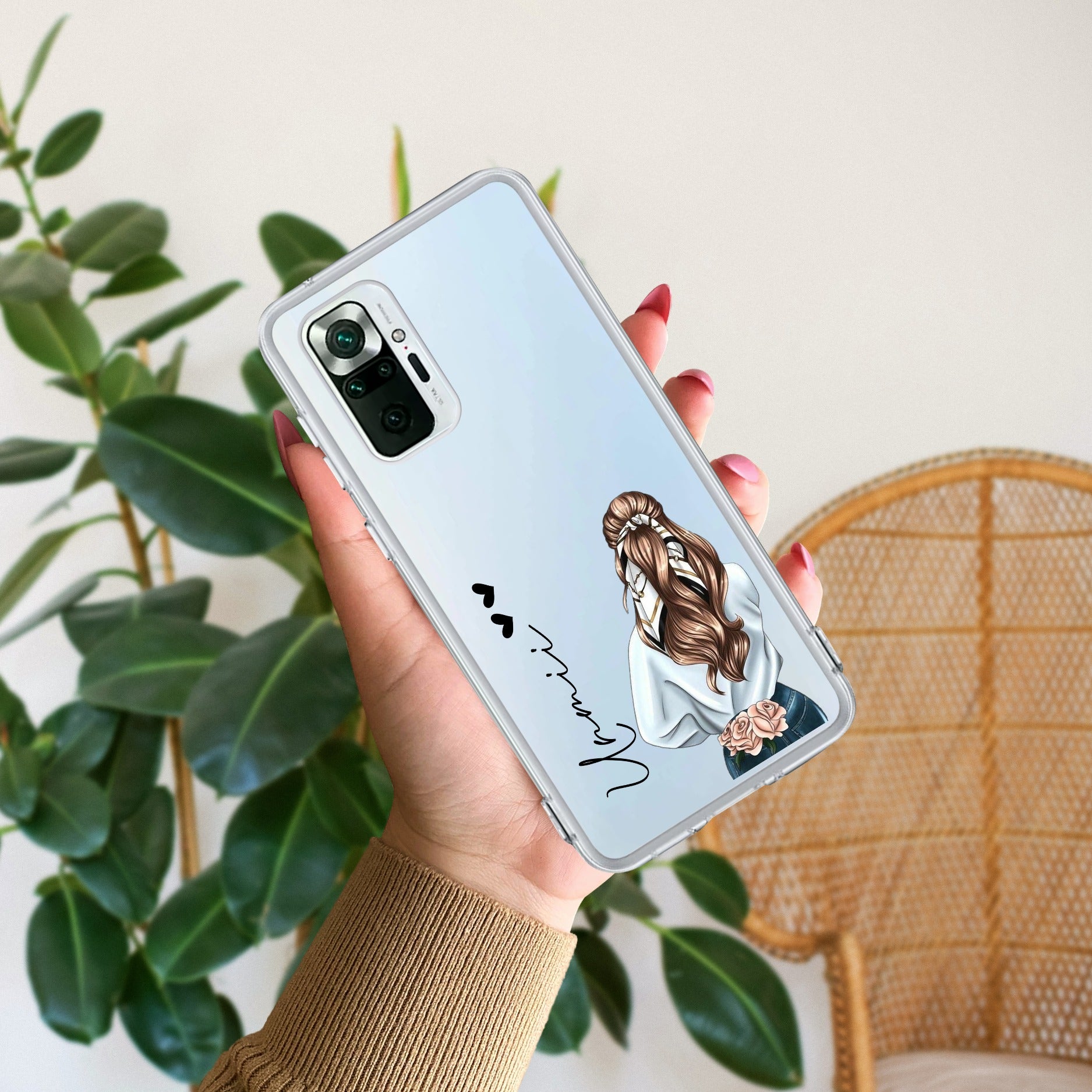 Girl With Flower Customize Transparent Silicon Case For Redmi/Xiaomi