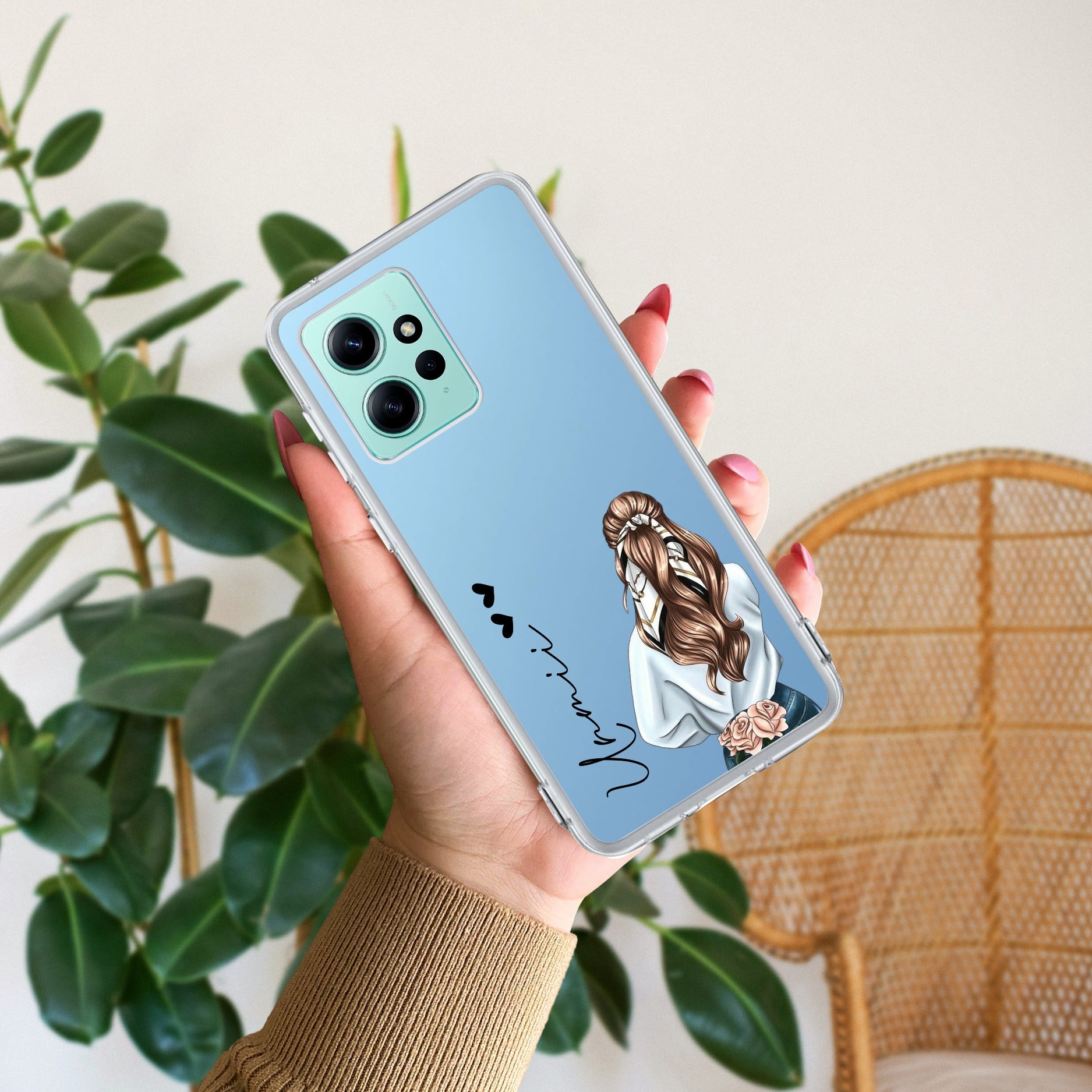 Girl With Flower Customize Transparent Silicon Case For Redmi/Xiaomi