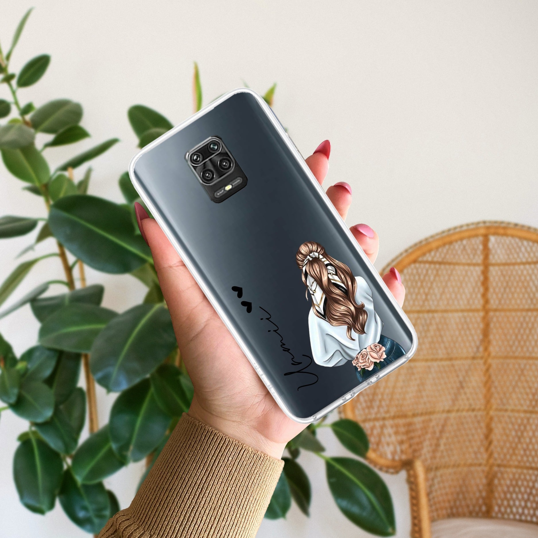 Girl With Flower Customize Transparent Silicon Case For Redmi/Xiaomi