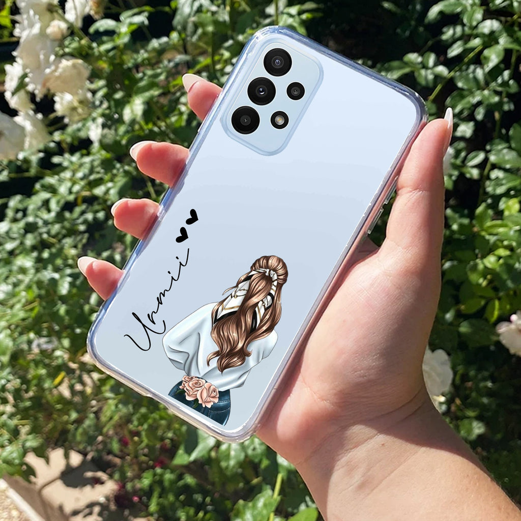 Girl With Flower Customize Anti Yellow Case For Samsung Galaxy A32 4G