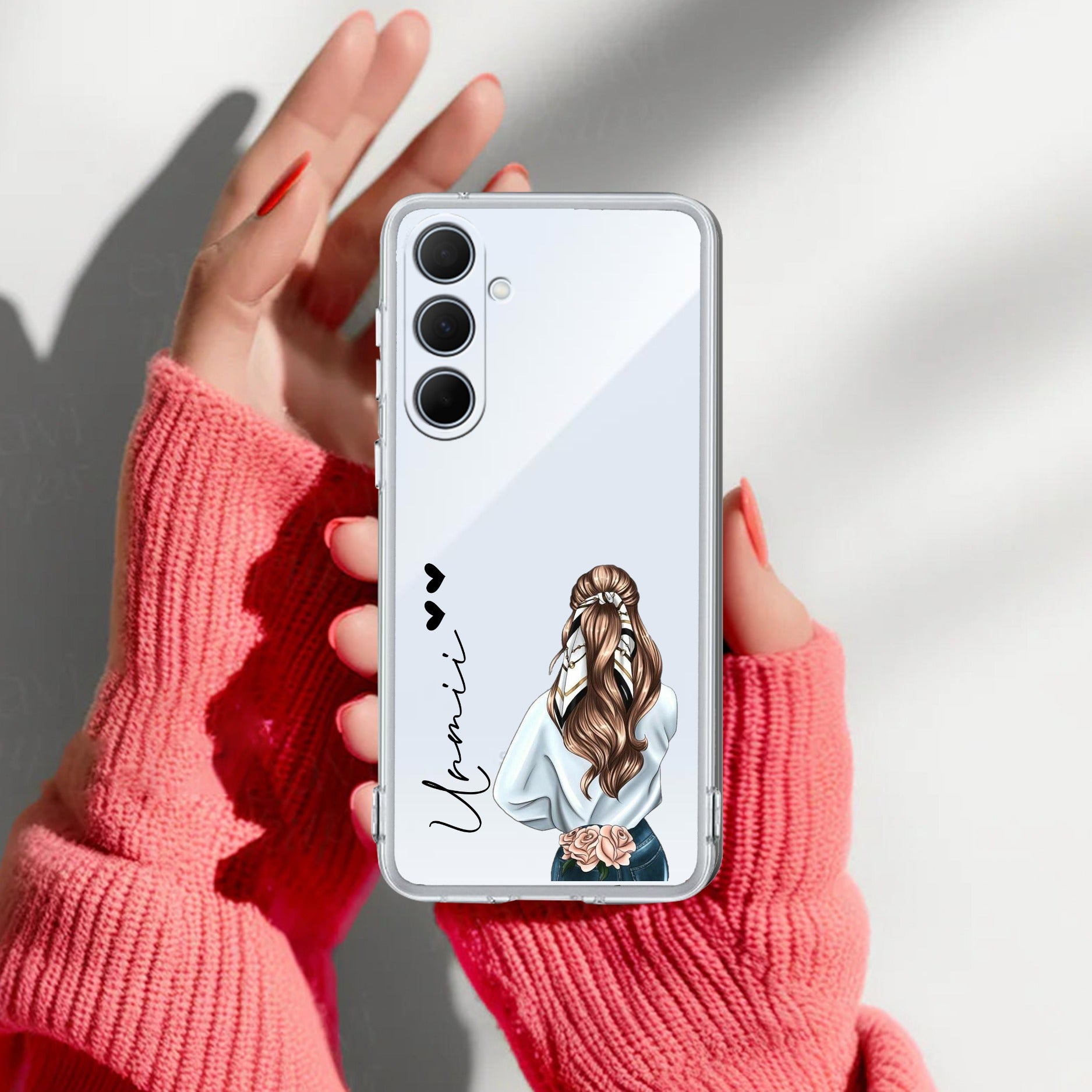 Girl With Flower Customize Anti Yellow Case For Samsung Galaxy F56 5G